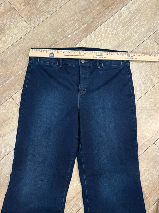 NYDJ Teresa Wide Leg Jeans 14 Dark Wash Trouser Style High Rise Minimalist - Picture 6 of 10